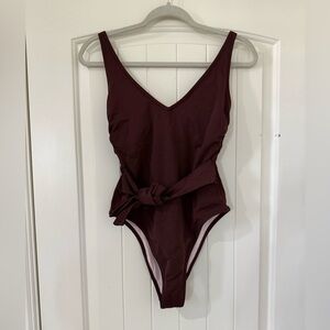 Kids Burgundy One Piece Swimsuit